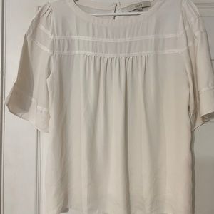 Anne Taylor Loft short sleeve white blouse